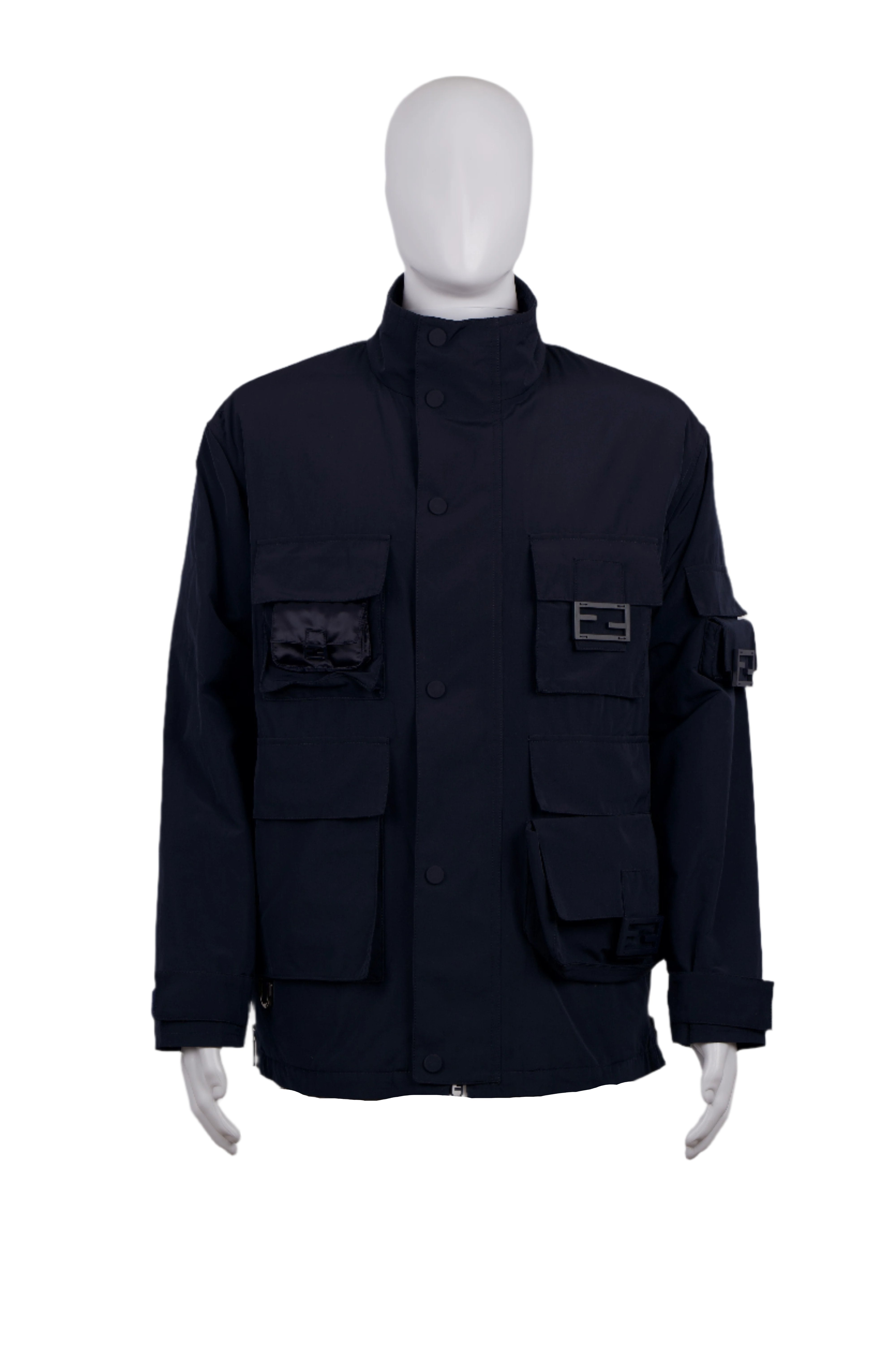 FENDI BLACK MULTI POCKETS WATERPROOF JACKET – Recyclist House